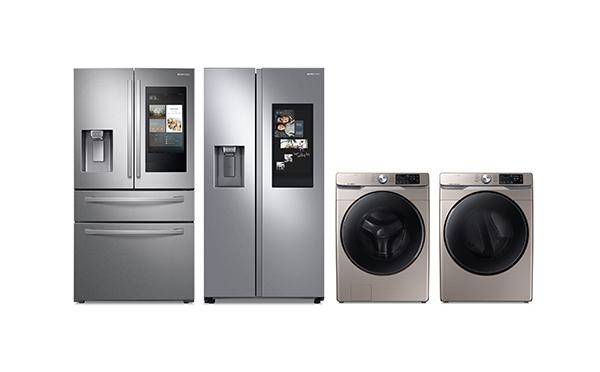  미국 생활가전 시장에서 점유율 1위를 차지한 삼성전자 냉장고와 세탁기, 건조기 등의 모습 / 삼성전자