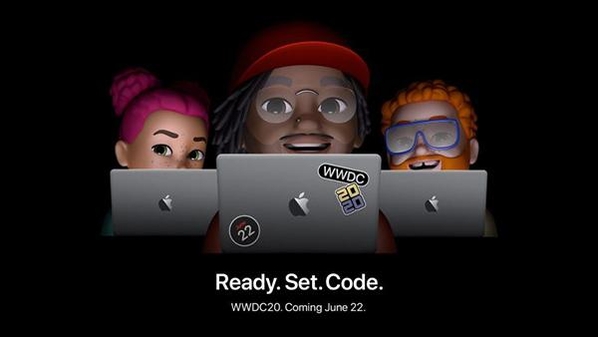  애플이 최초로 가상 세계 개발자 컨퍼런스를 개최한다며 미모티콘으로 꾸민 WWDC 2020 포스터 / 애플