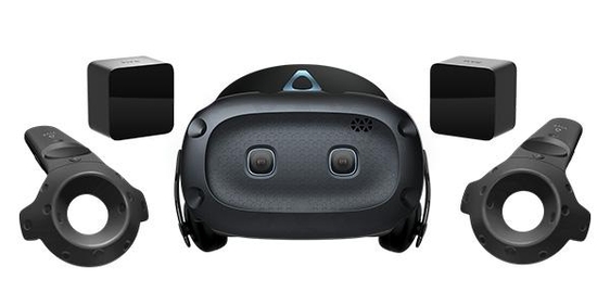 VR 협업을 위해서는 6DOF를 지원하고 전용 컨트롤러를 갖춘 고성능 VR 헤드셋이 필요하다. 바이브 코스모스 엘리트 VR헤드셋 / HTC 바이브