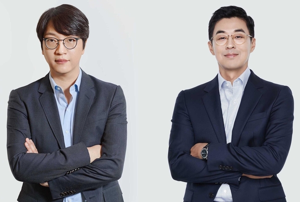 윤석준 글로벌 CEO(왼쪽), 박지원 HQ CEO / 빅히트 엔터테인먼트