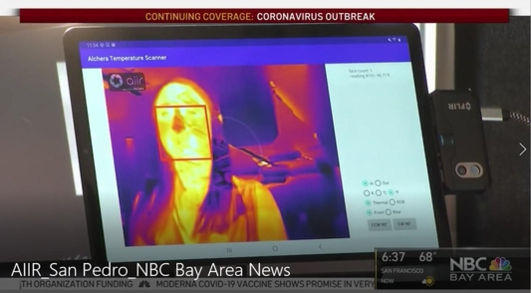 5월 18일 미 NBC 뉴스에 알체라의 클라우드 기반 코로나 방역 솔루션(AIIR)이 소개됐다. / 알체라