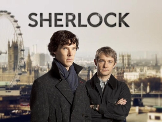 《바스커빌가의 개》는 20편이 넘게 영화 및 TV드라마로 제작되었다. 그 중 2012년 영국  BBC 범죄 드라마 시리즈 〈셜록〉(Sherlock) 시즌2의 두번째 에피소드로 다루어지기도 했다. 2010년부터 제작 중인 〈셜록〉 시리즈는 한국을 포함한 글로벌 메가히트를 기록한 BBC의 역작으로, 훌륭한 원작 재현과 21세기에 걸맞는 캐릭터, 연출로 평단의 호평을 받으며 시청률 또한 30% 이상을 기록, 180개국이 넘는 국가에 수출되면서 영국과 유럽뿐 아니라 전 세계적으로도 큰 인기를 누리고 있다. 왼쪽은 셜록 홈스 역을 맡은 배네딕트 컴버배치(Benedict Cumberbatch), 오른쪽은 왓슨 역의 마틴 프리먼 (Martin Freeman).