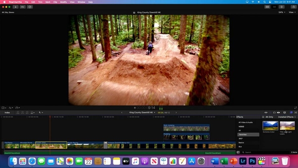 애플 실리콘으로 파이널컷 프로에서 4K 영상 편집을 시연하는 모습 / 애플