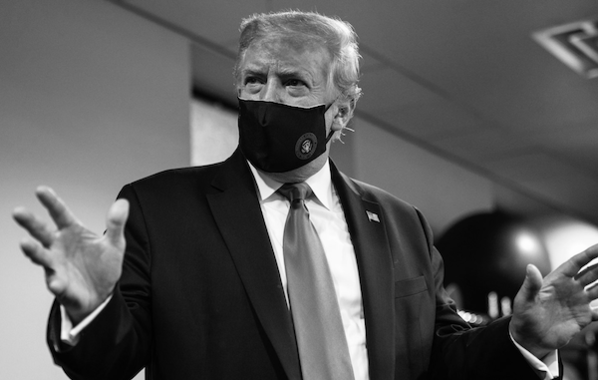 마스크를 착용한 트럼프 대통령 /트럼프 대통령 트위터 캡처