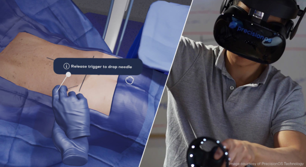 해외에서는 의료분야에서도 VR 실습을 진행하고 있다. / 프리시전OS 갈무리