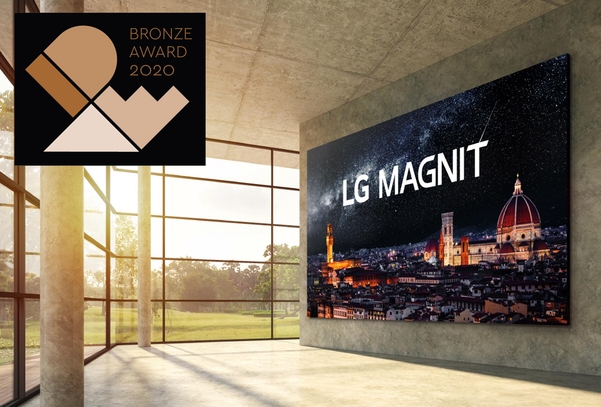 IDEA 동상을 받은 케이블리스 콘셉트 LED 사이니지의 디자인을 적용한 LG MAGNIT(시리즈명: LSAB) / LG전자