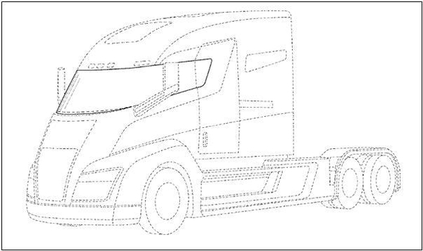 니콜라가 테슬라에 특허침해소를 제기한 트럭 앞창문 관련 디자인 특허/ USPTO∙윈텔립스