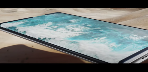 오포에서 오포X2021 프로토타입을 광고에서 선보이면서 파도를 부각하는 모습 / 유튜브