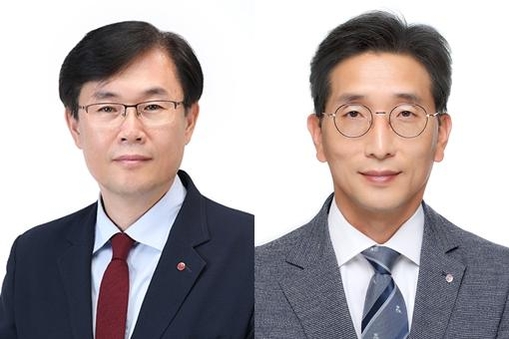 구한모 LG이노텍 신임 전무(왼쪽)·김창태 CFO/ LG이노텍