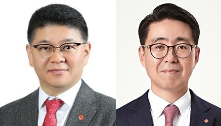 차우철 롯데지알에스 대표(왼쪽), 노준형 롯데정보통신 대표. / 롯데지주