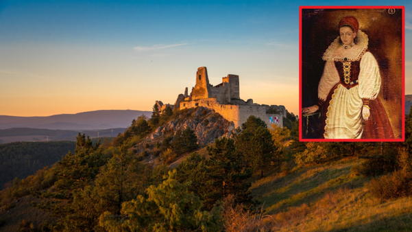 바토리 에르제베트(빨간색 사각형)가 살던 차흐티제 성의 모습 / 헝가리 위키, 픽사베이