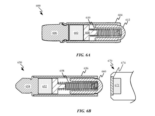 새로운 맥세이프 충전의 연결 핀 부분 유형 특허 도면. / 미국 특허청