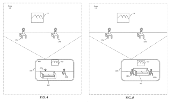 사용자가 생성한 3D AR 오브젝트 이미지(왼쪽)를 다른 사용자가 공유받아 수정하는 모습을 설명하는 내용. / 미국 특허청 갈무리