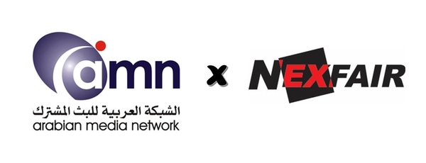 넥스페어가 중동 대표 미디어기관 아랍미디어네트워크와 협력한다. AMN(왼쪽)과 넥스페어 로고 / 넥스페어