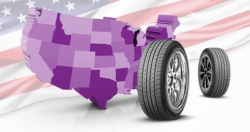 넥센타이어가 미국 시장에 타이어를 판매중이라고 안내하는 이미지 / 넥센타이어