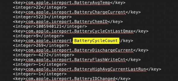‘BatteryCycleCount’ 부분이 충전 횟수를 표시한다. / IT조선 DB