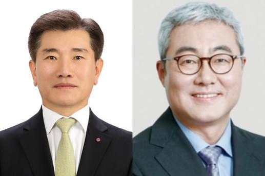 김종현 LG에너지솔루션 사장(왼쪽)과 김준 SK이노베이션 총괄사장 / 각사