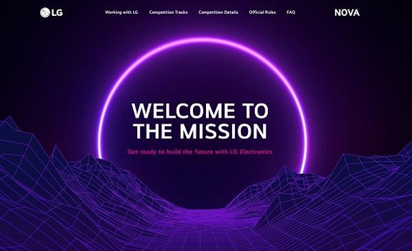 LG전자가 글로벌 스타트업을 대상으로 하는 아이디어 공모전 ‘미래를 위한 과제(Mission for the Future)’ 홈페이지 / LG전자