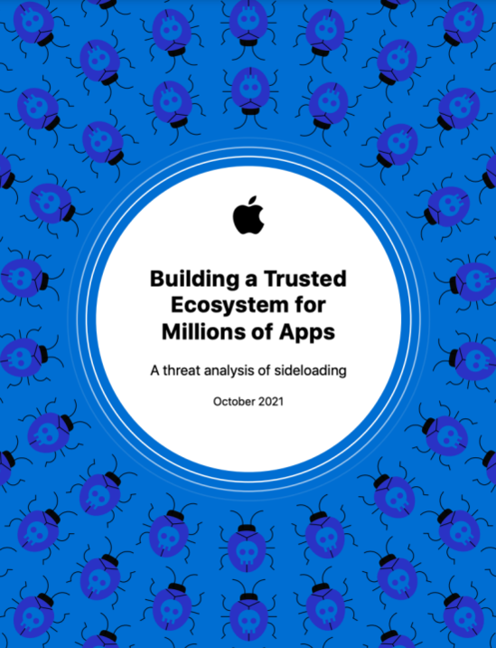 ‘수백만 개의 앱을 위한 신뢰할 수 있는 생태계 구축’ 논문 표지. / 애플