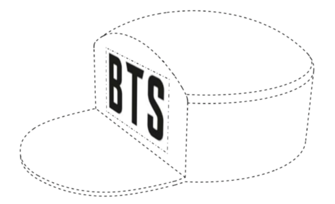 디자인 등록이 완료된 BTS 모자 부분 디자인 / 키프리스