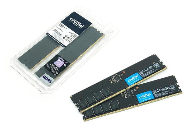 대원CTS에서 유통하는 마이크론 크루셜 DDR5 메모리 32GB(16GB x2) 키트 제품 / 최용석 기자