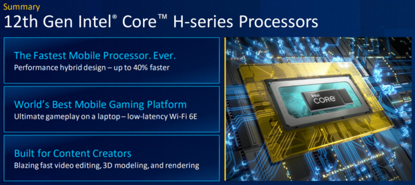 12세대 인텔 코어 H시리즈 프로세서의 주요 특징 / 인텔