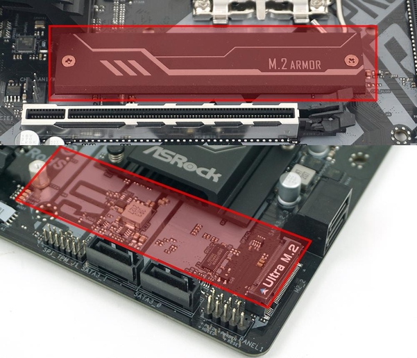 2개의 M.2 SSD 슬롯과 4개의 SATA3 포트를 제공, 각종 저장장치를 넉넉하게 구성할 수 있다. / 최용석 기자