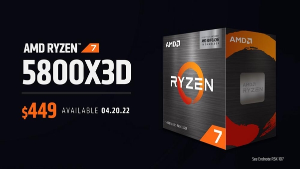 4월 20일 정식 출시하는 라이젠 7 5800X3D 제품 패키지 / AMD