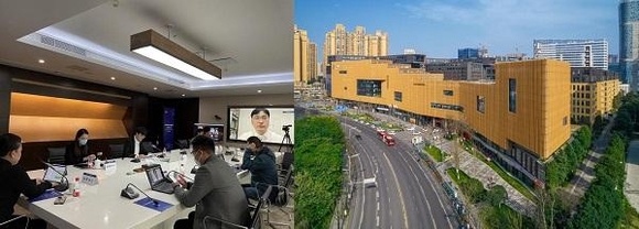 (왼쪽부터) ‘2022년 청두·한중혁신창업단지 클라우드 교류회’와 청두한중혁신창업단지 / 청두고신구 과학기술 및 인재사업국