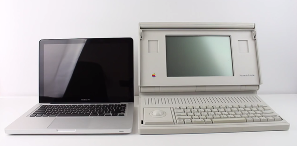 (왼쪽부터)애플 맥북과 매킨토시 포터블 비교 사진/ churchm.ag