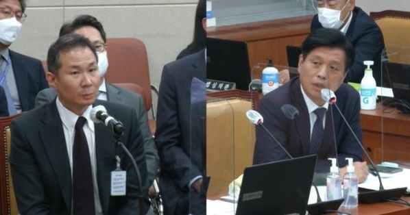 김경훈 구글코리아 대표가 조승래 국회 과학기술정보방송통신위원회 소속 의원(더불어민주당) 질의에 답변하고 있다. / 국회방송 갈무리