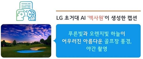 LG의 초거대 멀티모달 AI 엑사원이 생성한 캡션 예시 / LG