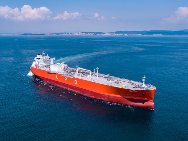 현대중공업이 건조한 액화석유가스(LPG)운반선. / 한국조선해양