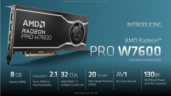 AMD 라데온 프로 W7600 주요 특징 / AMD