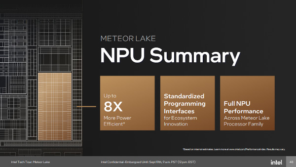 코어 울트라에는 효율적인 AI 처리를 위한 ‘NPU’가 탑재됐다. / 인텔