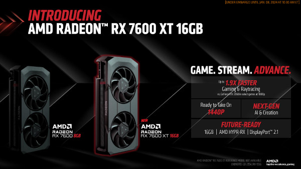 AMD 라데온 RX 7600 XT 주요 특징 / AMD