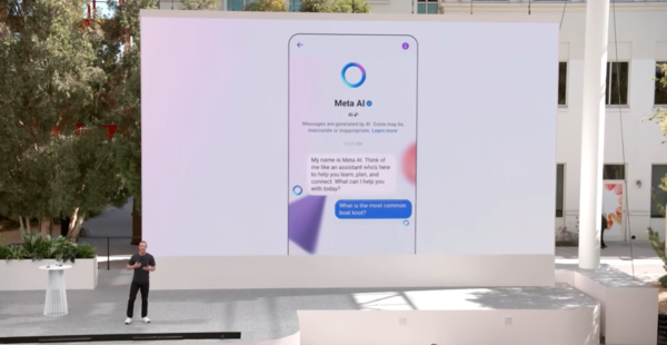마크 저커버그 메타CEO가 지난해 9월 열린 메타 커넥트 콘퍼런스에서 회사의 AI 기술 전략에 대해 소개하고 있다. / 메타 유튜브 갈무리