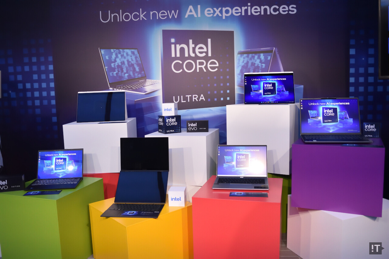 이번 쇼케이스에서는 ‘코어 울트라’ 탑재 주요 노트북들이 한 자리에 선보인다. / 권용만 기자