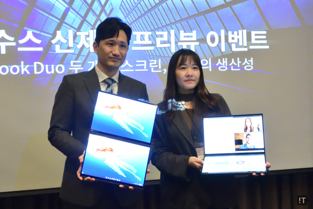 잭 황 에이수스 코리아 시스템 비즈니스 그룹 지사장(좌), 애니 리 매니저(우) / 권용만 기자