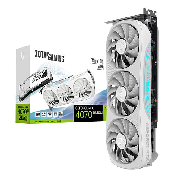 조텍 게이밍 지포스 RTX 4070 Ti 슈퍼 트리니티 OC 화이트 D6X 16GB 그래픽카드 / 조텍코리아