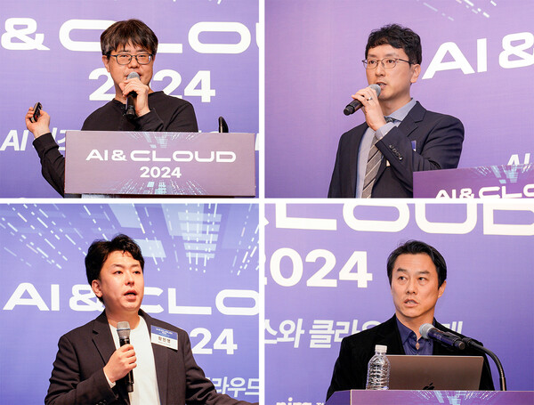 (왼쪽 상단부터 시계방향으로) 송승호 한국MS 애저 비즈니스 총괄 팀장, 정지환 한컴 CTO, 옥상훈 네이버클라우드 AI SaaS 비즈니스 리더, 황민영 셀렉트스타 부대표 / IT조선 DB