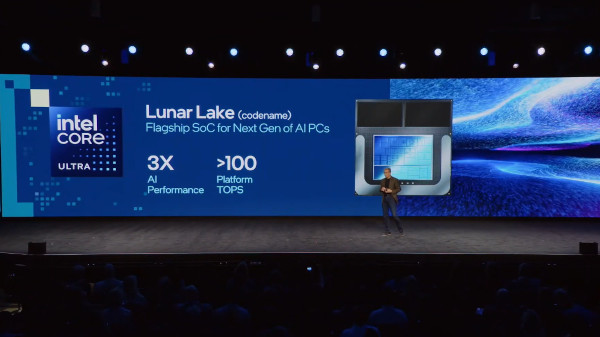 ‘루나 레이크’의 AI 성능은 지금보다 세 배 높아진다. / 인텔 비전 기조연설 영상 갈무리