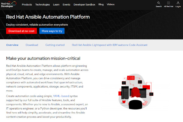 생성형 AI가 적용됐던 ‘앤서블 라이트스피드’의 주요 특징 / 레드햇 홈페이지 갈무리