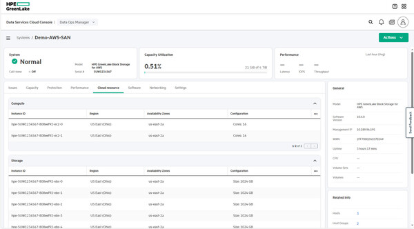 AWS용 HPE 알레트라 MP 블록 스토리지 / HPE