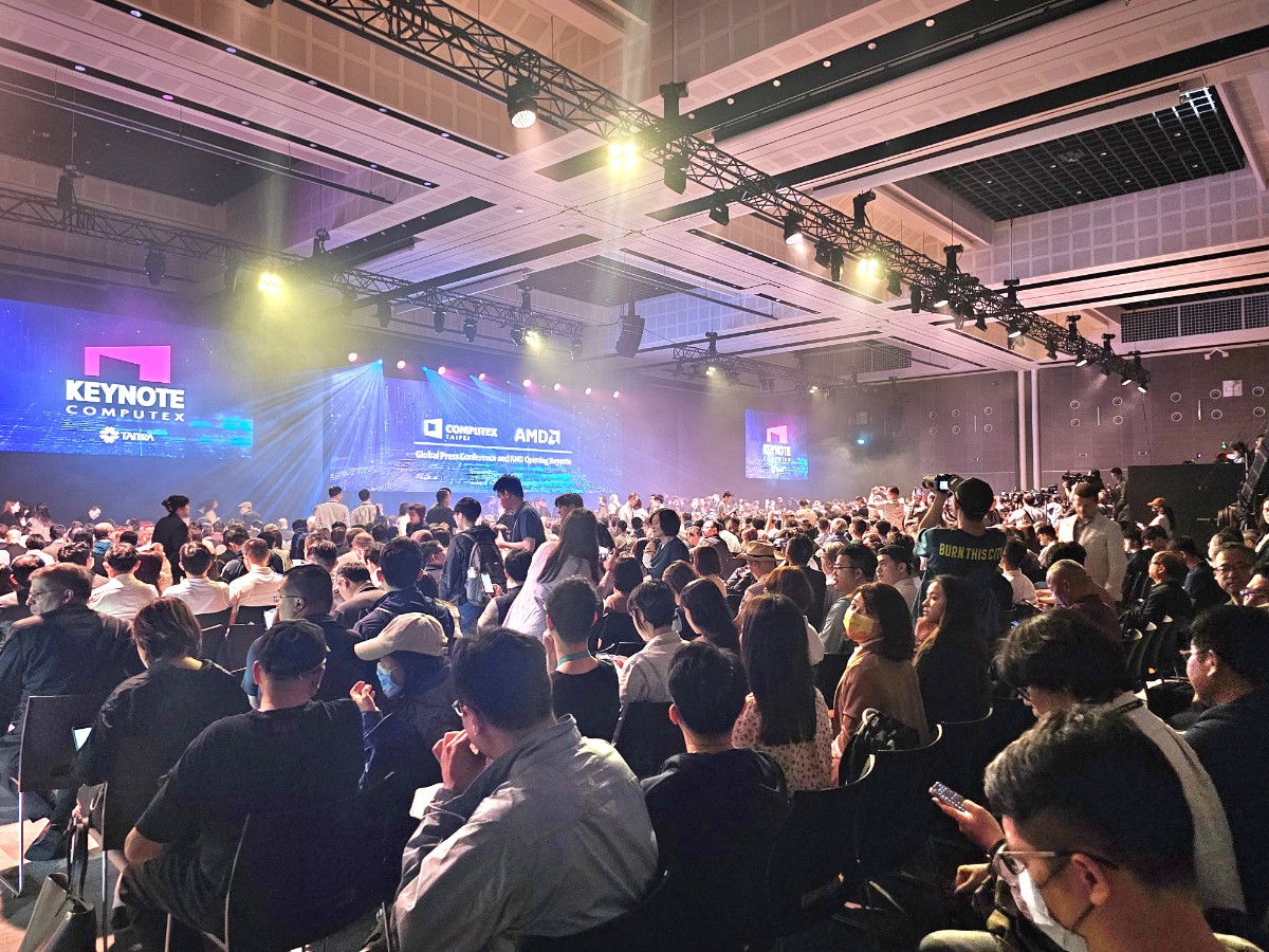 컴퓨텍스 2024의 개막을 앞두고 타이베이 난강 전시장에서 진행한 글로벌 기자간담회/ 타이베이=홍주연 기자