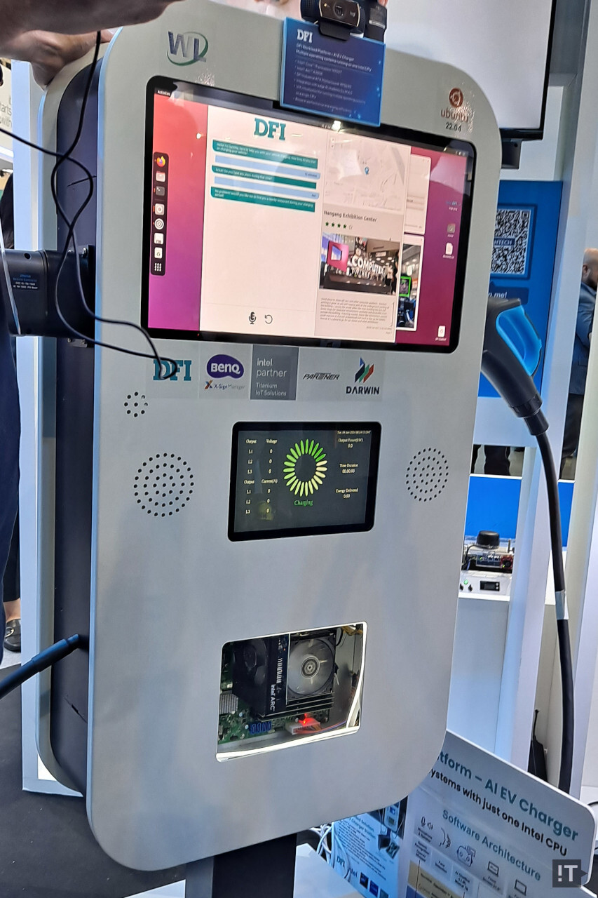 DFI의 전기차 충전기는 엣지에서 단일 하드웨어에 가상화 기반으로 구현됐다. / 타이베이=권용만 기자