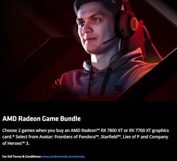 AMD, 라데온 그래픽카드 대상 번들 게임 제공 프로모션 진행 / AMD 홈페이지 갈무리