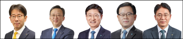 (왼쪽부터)이재근 KB국민은행장, 정상혁 신한은행장, 이승열 하나은행장, 조병규 우리은행장, 이석용 NH농협은행장.