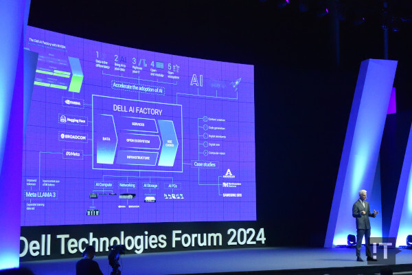 피터 마스 델 테크놀로지스 APJC 부사장이 28일 코엑스에서 열린 '델 테크놀로지스 포럼 2024'에서 ‘델 AI 팩토리’의 주변 생태계 전반을 소개했다. / 권용만 기자