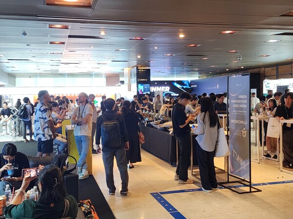 4일 KBW2024 임팩트 행사장에 마련된 케이터링 공간. / 김홍찬 기자